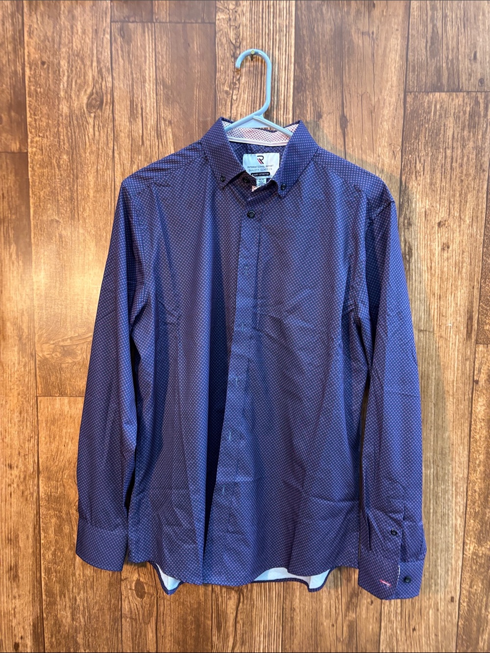 International Report Classic Fit Navy Microdot Dress Shirt